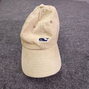 Vineyard Vines Hat Cap Strap Back Tan Corduroy Whale Preppy Casual Mens